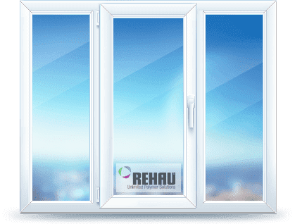 трехстворчатое окно rehau
